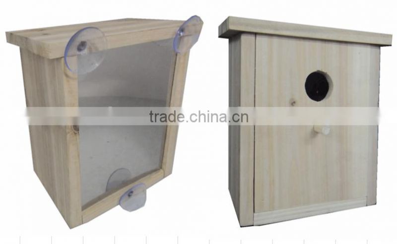 2016 new design wall mounted bird house/window bird house/spy bird house with sucker