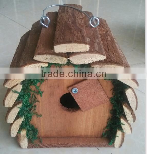 santa clausnew bird house kit/small wood crafts bird house/wooden decorated bird house with bark