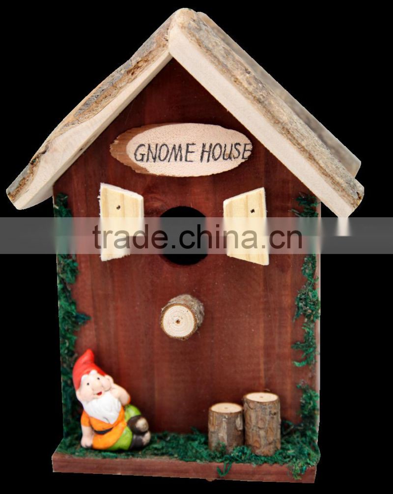santa clausnew bird house kit/small wood crafts bird house/wooden decorated bird house with bark