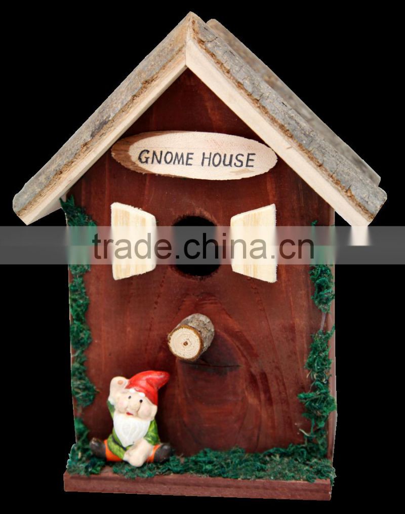 santa clausnew bird house kit/small wood crafts bird house/wooden decorated bird house with bark