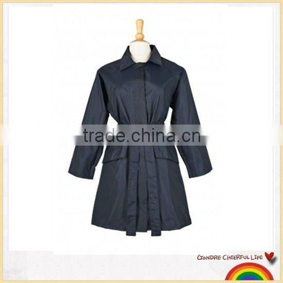 polyester belted women raincoat