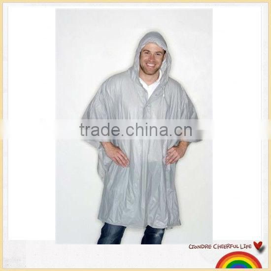 Hooded vinyl rain cape