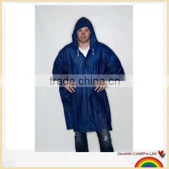 Hooded vinyl rain cape