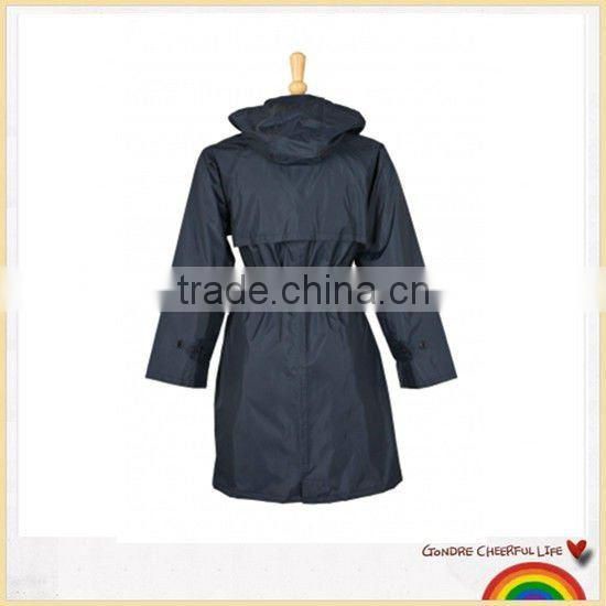 polyester belted women raincoat