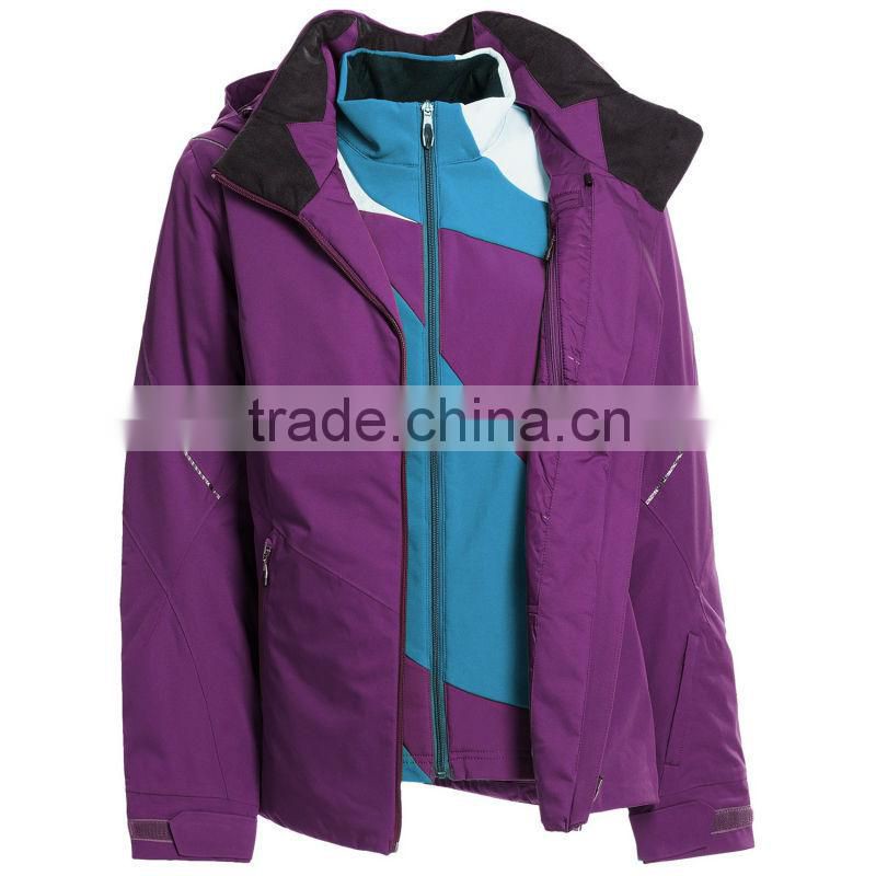3 in 1 100%polyester womens winter jacket
