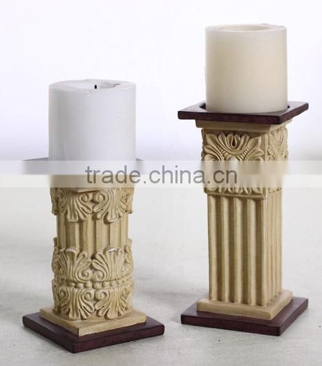 Wholesale A pair of Traditional columnar type candle holder,resin antique candle holders