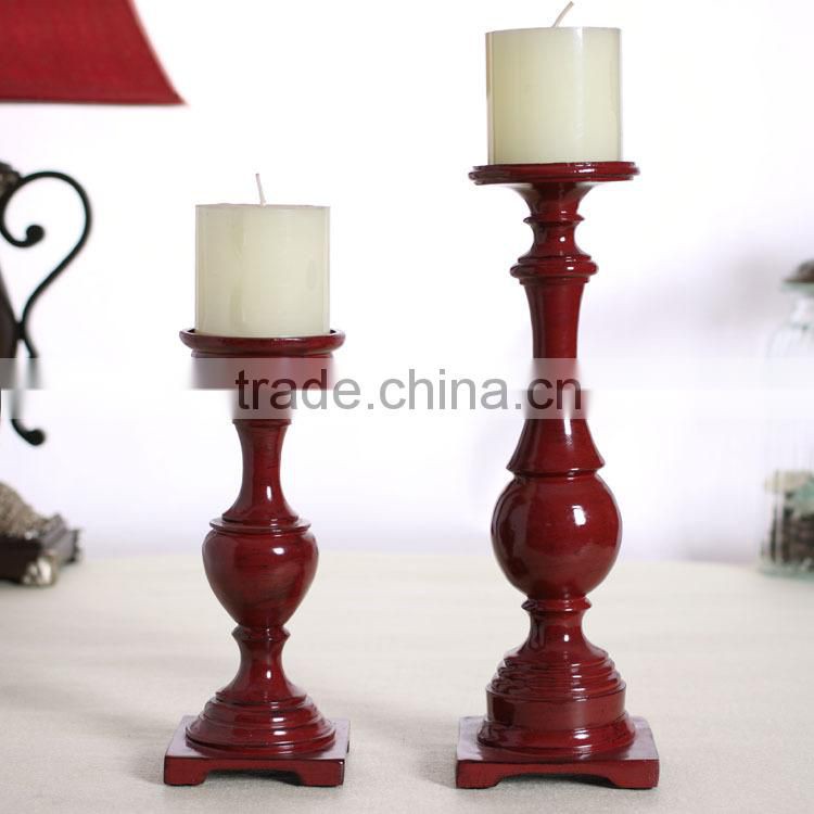 Wholesale A pair of Traditional columnar type candle holder,resin antique candle holders