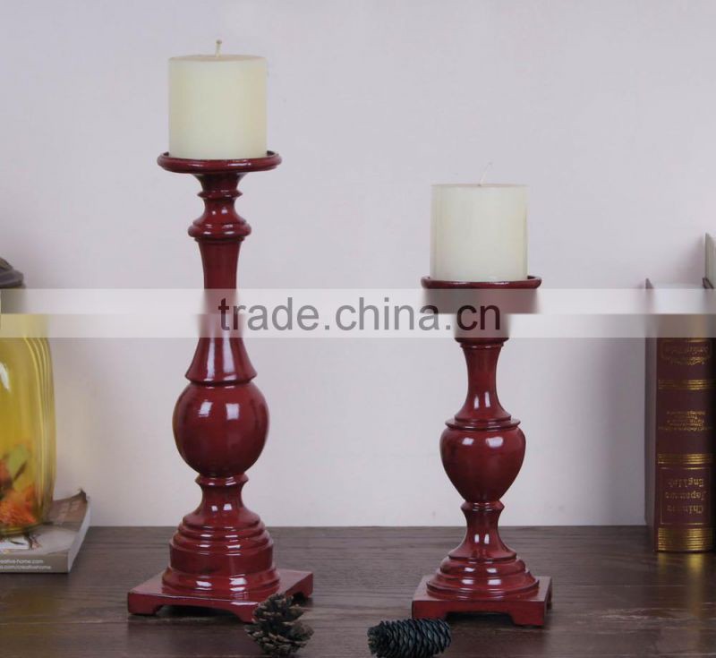 Wholesale A pair of Traditional columnar type candle holder,resin antique candle holders