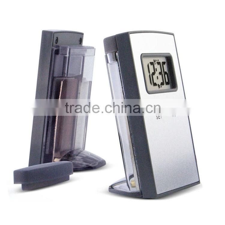 Winebottle Water Power smart clock with thermometer or temperature gauge