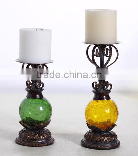 Wholesale A pair of Traditional columnar type candle holder,resin antique candle holders