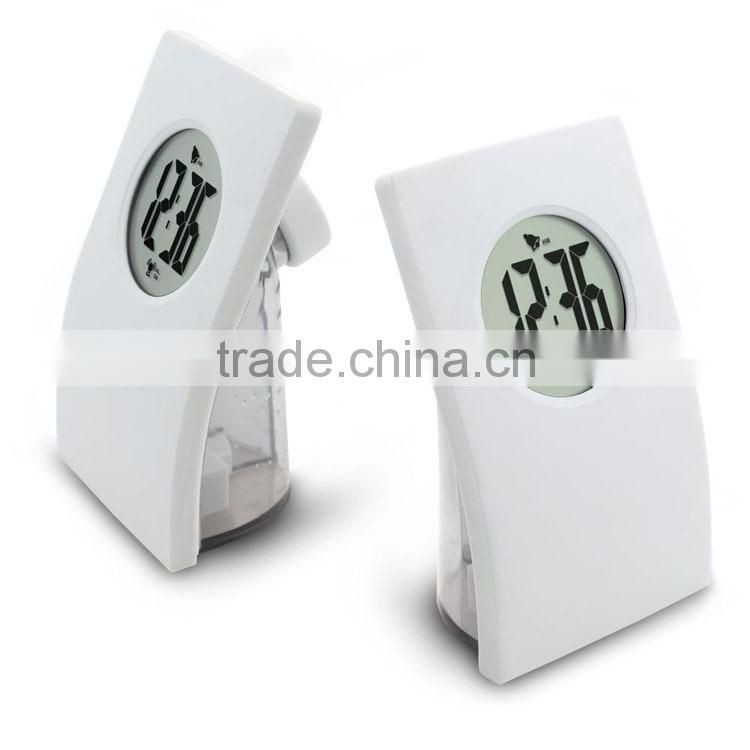 Winebottle Water Power smart clock with thermometer or temperature gauge