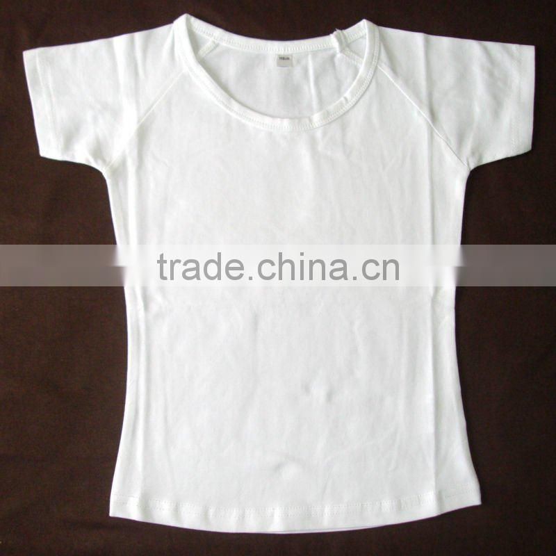 girls raglan sleeve blank t-shirts, 95%cotton 5%spandex girl's blank t-shirt