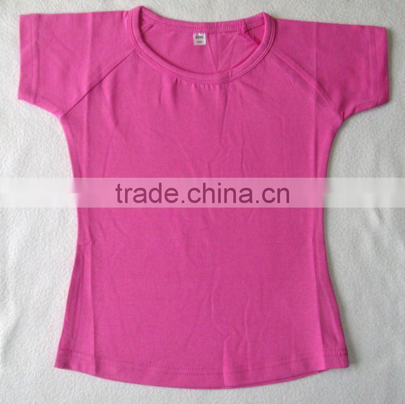 girls raglan sleeve blank t-shirts, 95%cotton 5%spandex girl's blank t-shirt