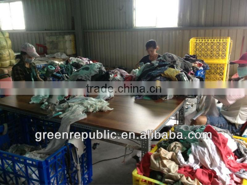 100% pure cotton rags from used clothes