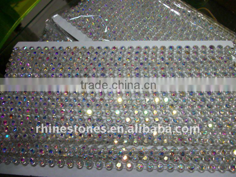 0126L China Supplier plastic rhinestone mesh trimming,Sew on diamond mesh trimming,Wholesale Plastic mesh trimming