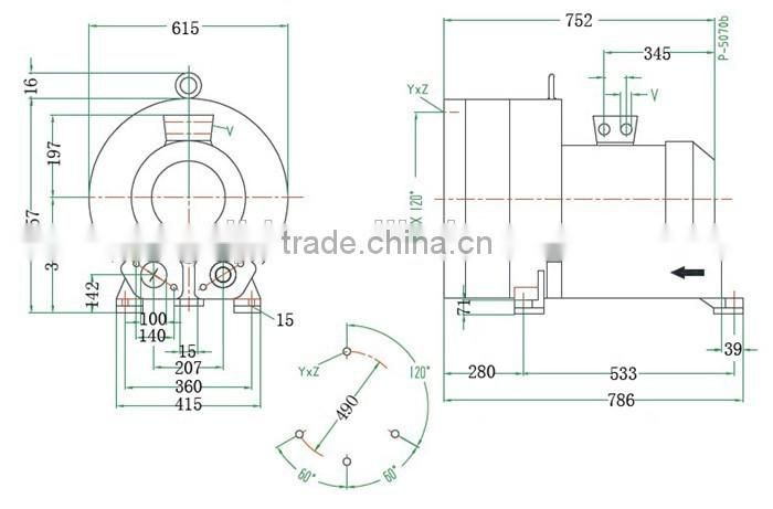 20KW CE passed high air capacity side channel blower
