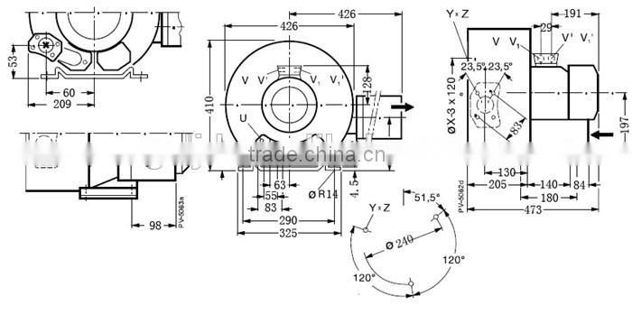 XGB-2200D high pressure agriculture fan blower