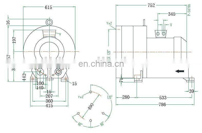 25KW 2310m3/h submersible electric turbo blower