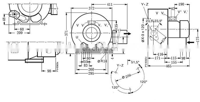 3KW 400m3/h ring vacuum blower