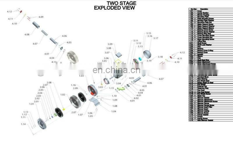 double stage high pressure blowing air pump