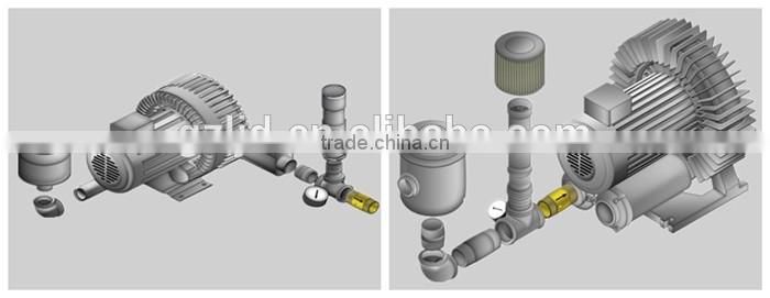 3KW 400m3/h ring vacuum blower