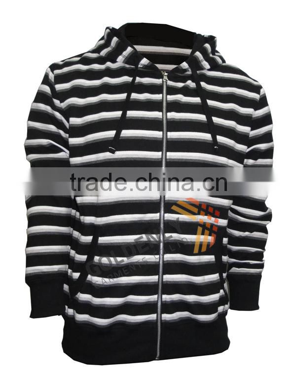 men's hot sale terry yarn dye strips jacket
