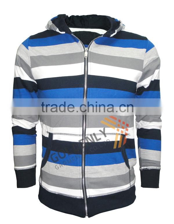 men's hot sale terry yarn dye strips jacket