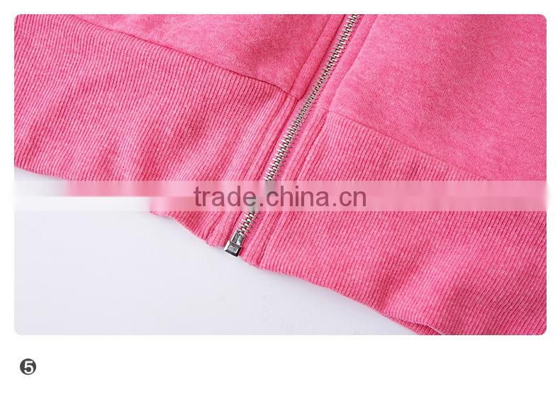 Gym plain sports wear zipper up hoodies sweatshirt women wholesale hoodies