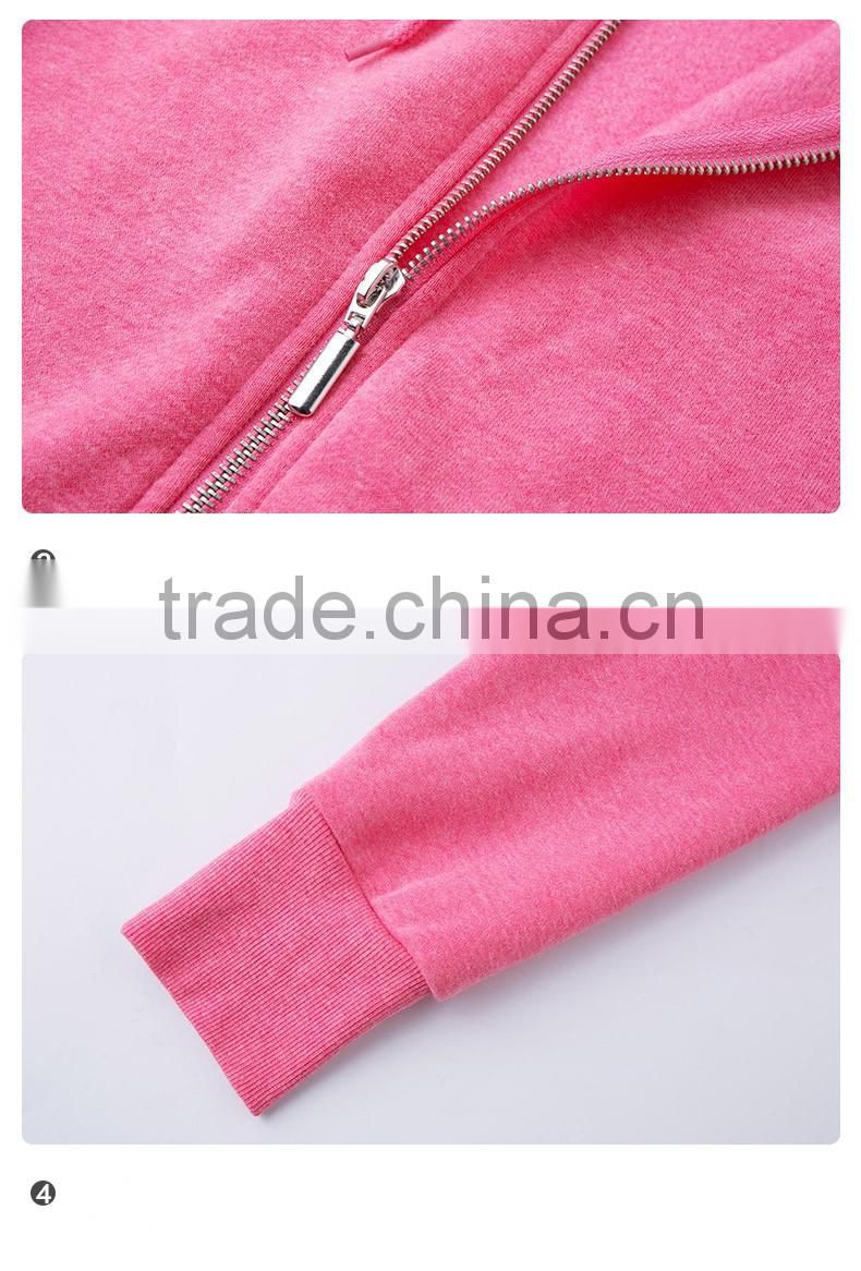 Gym plain sports wear zipper up hoodies sweatshirt women wholesale hoodies