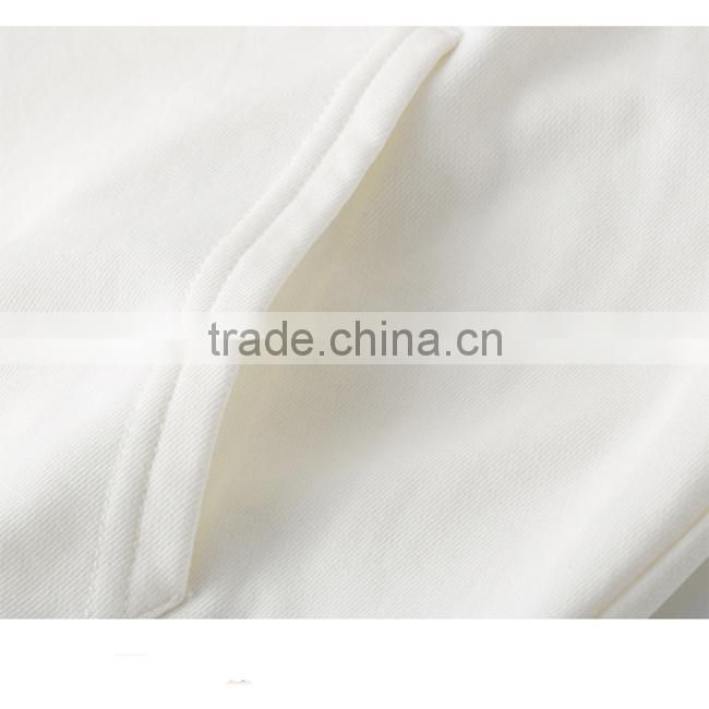 Women's plain custom whoesale fleece off white hoodie