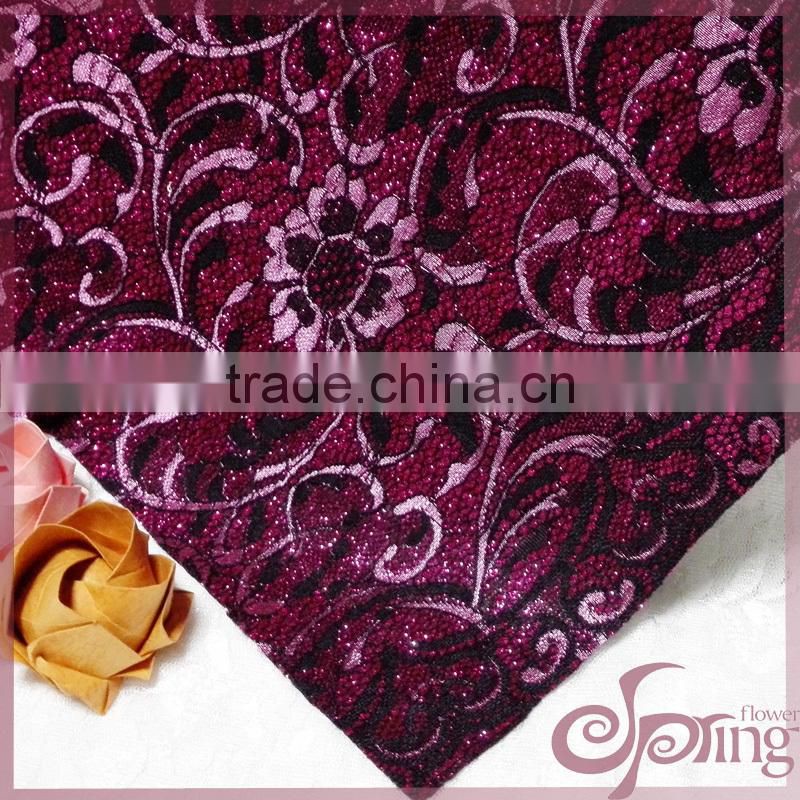 New fashion african lace flower bonded leather