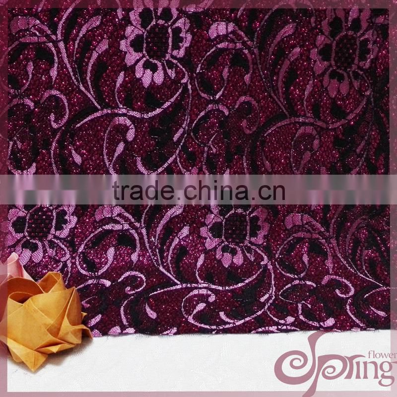 New fashion african lace flower bonded leather
