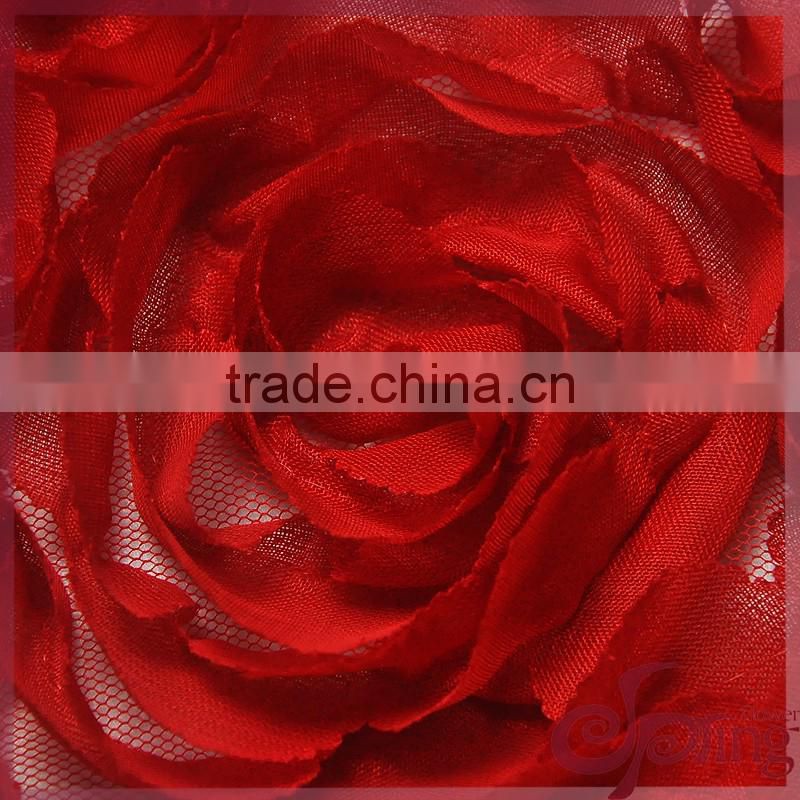 Red elegant 3d lace applique designs coiling lace ribbon fabric