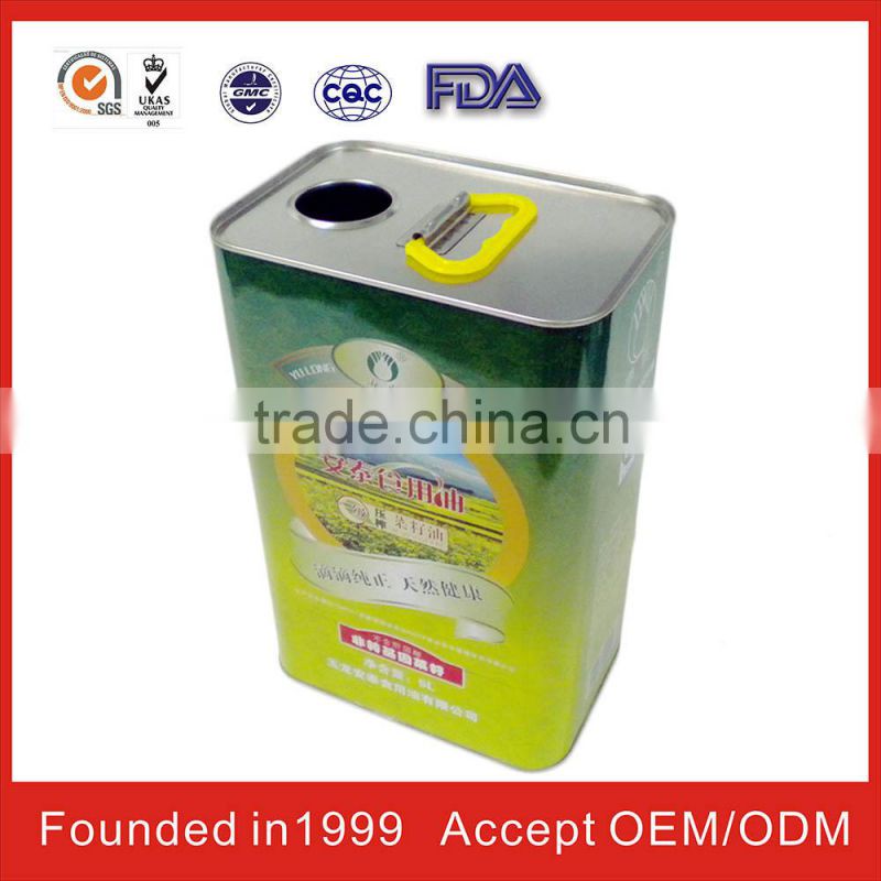 china square edible oil tin cans for FDA