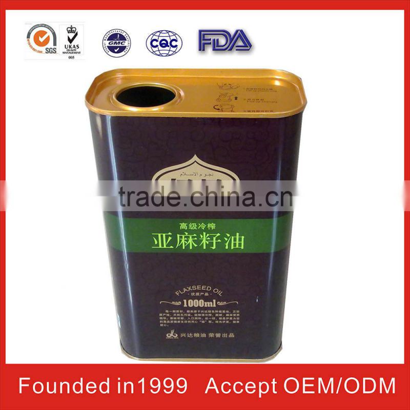 china square stainless steel oil can for FDA
