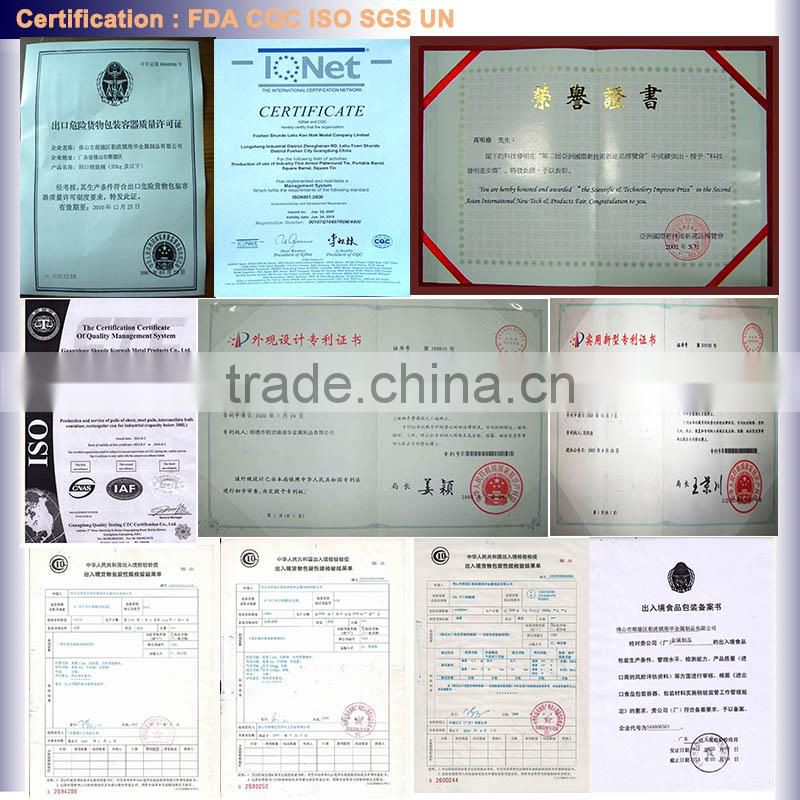 china square stainless steel oil can for FDA