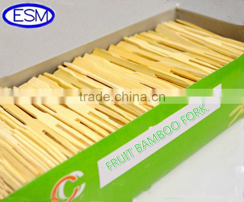 9cm Nature color disposable bamboo fruit Fork