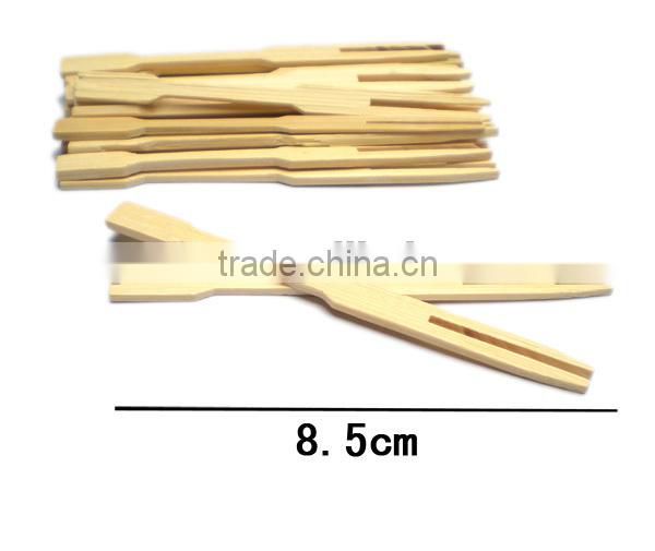 9cm Nature color disposable bamboo fruit Fork