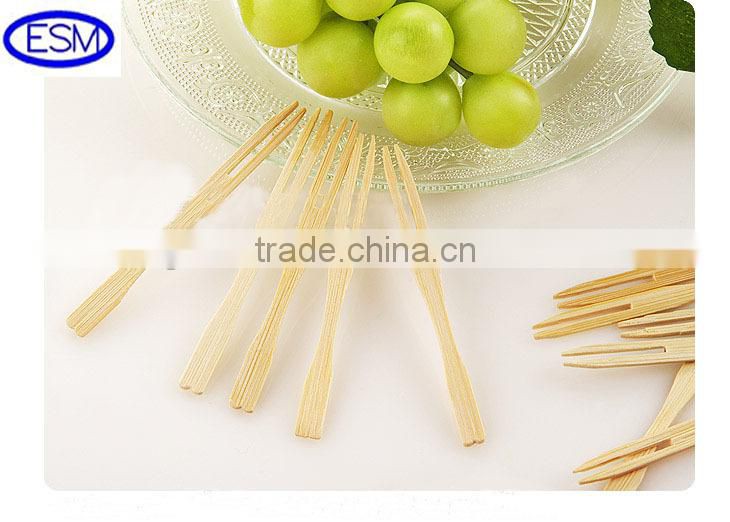 9cm Nature color disposable bamboo fruit Fork