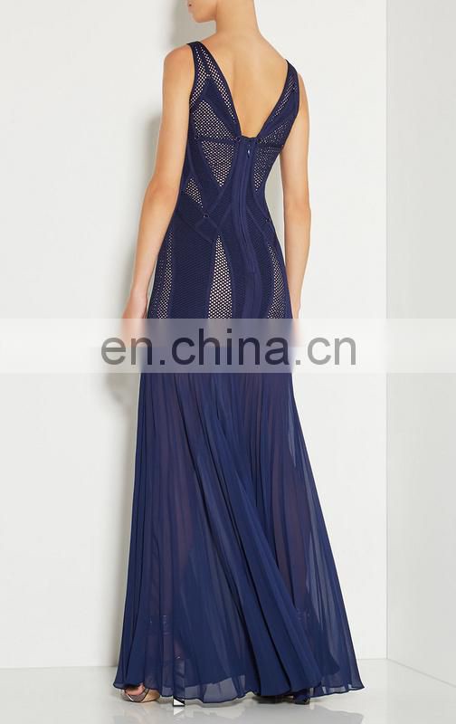 Amigo 2017 new designer sleeveless sexy jacquard weave bandage dress elegant maxi chiffon evening dresses for women club wear