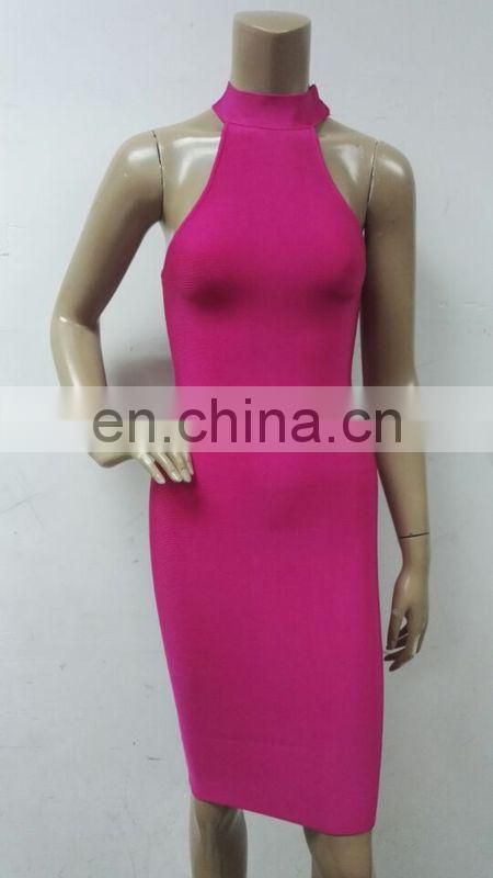 Amigo 2017 new designer crossover strap halter sexy backless bandage dress midi evening dresses for ladis party wear