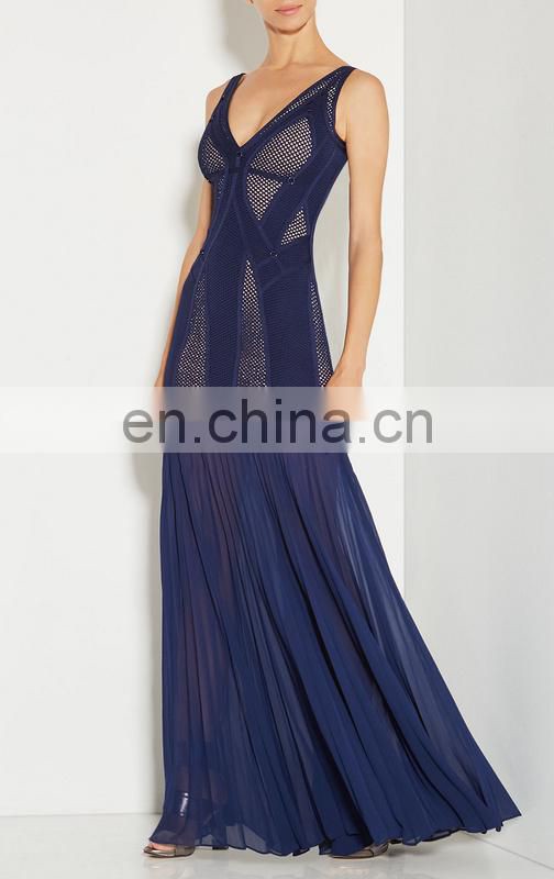 Amigo 2017 new designer sleeveless sexy jacquard weave bandage dress elegant maxi chiffon evening dresses for women club wear