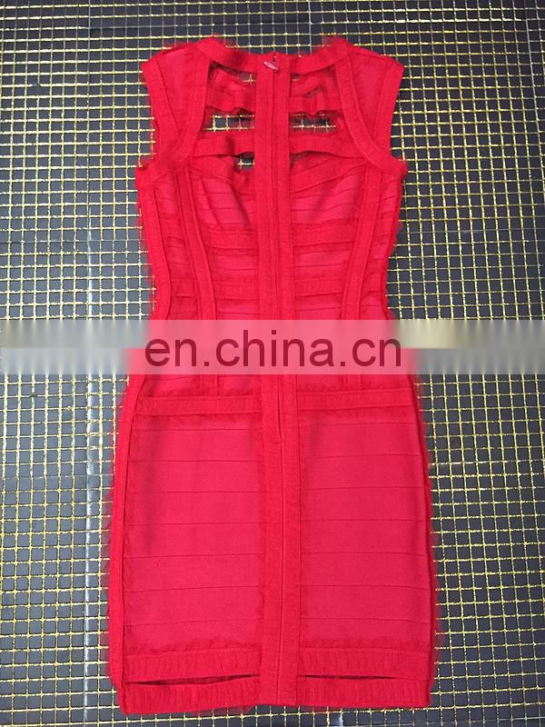 Amigo 2017 new designer sleeveless cut out sexy lace bandage dress dew check midi evening dresses for women party wear