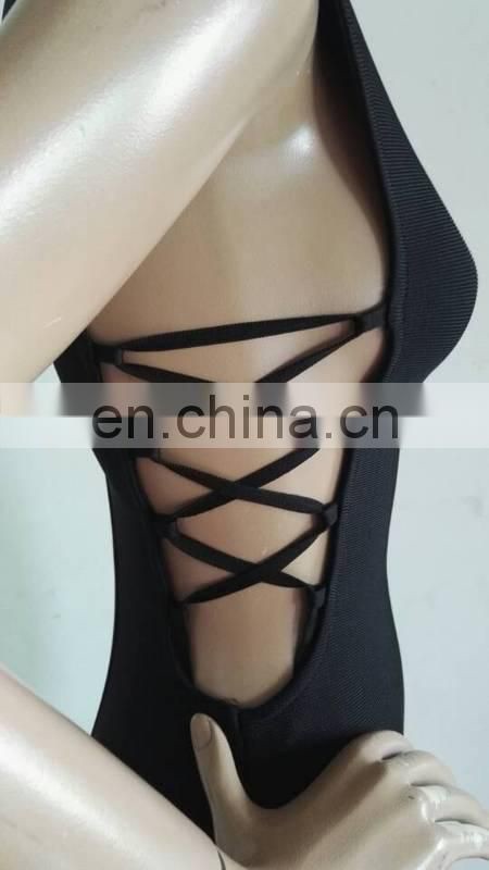 Amigo 2017 new designer black sleeveless high neck sexy XXX bandage dress dew check mini evening dresses for ladis party wear