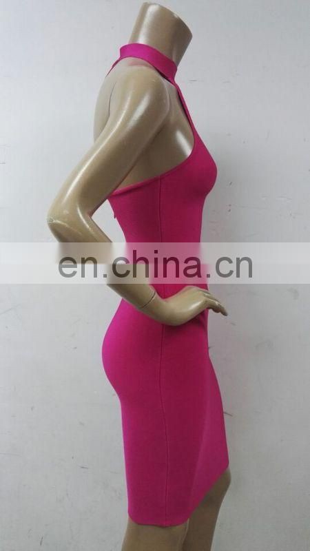 Amigo 2017 new designer crossover strap halter sexy backless bandage dress midi evening dresses for ladis party wear