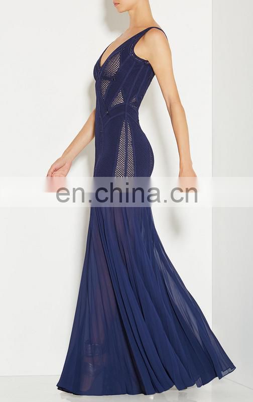 Amigo 2017 new designer sleeveless sexy jacquard weave bandage dress elegant maxi chiffon evening dresses for women club wear