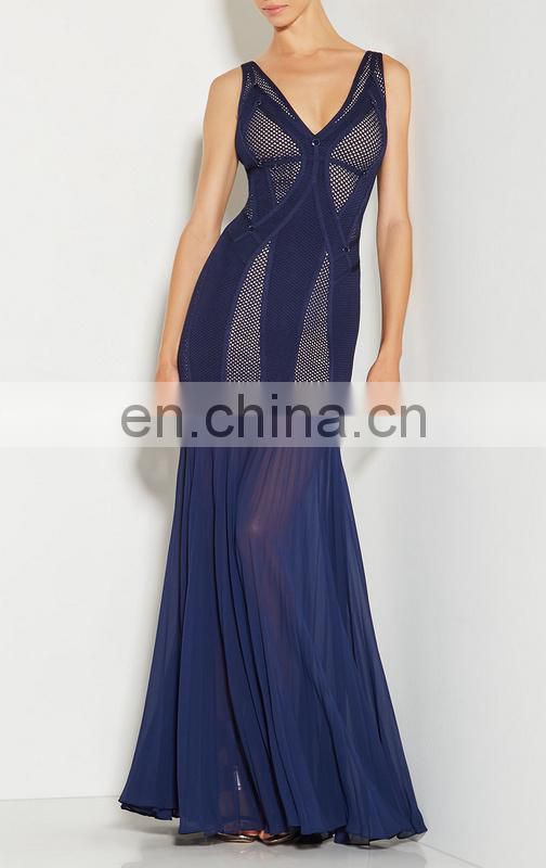 Amigo 2017 new designer sleeveless sexy jacquard weave bandage dress elegant maxi chiffon evening dresses for women club wear