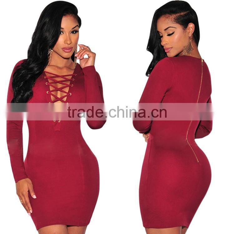 Hot style bandage dress 2016 multicolor deep V sexy free prom dress fancy woman dress