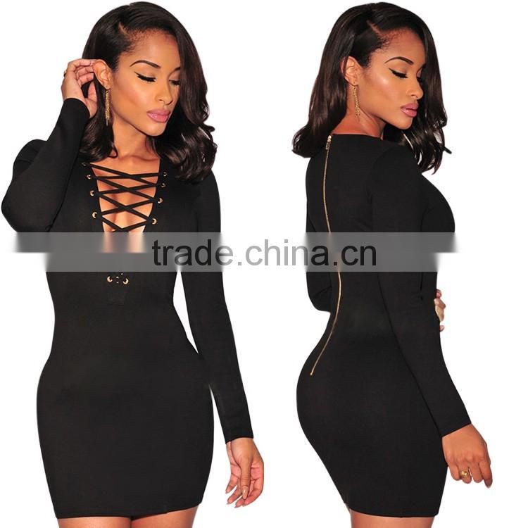 Hot style bandage dress 2016 multicolor deep V sexy free prom dress fancy woman dress