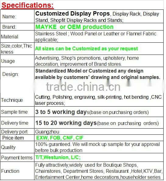 Shopfit wooden 10-Grid belt Display showcase, belt showcase, belt display